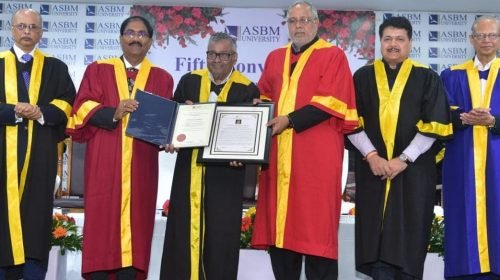 Rabindra Chamaria receives honorary doctorate from ASBM University